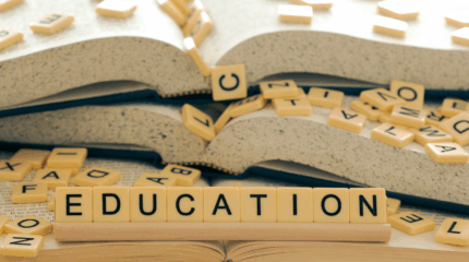education on a background of books